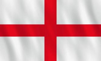 England flagga med viftande effekt, officiell proportion. vektor