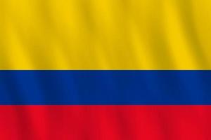 Kolumbien-Flagge mit Weheffekt, offizielle Proportionen. vektor