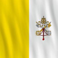 Vatikanstatens flagga med viftande effekt, officiell proportion. vektor
