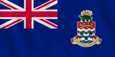 caymanöarnas flagga med viftande effekt, officiell proportion. vektor