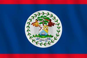 Belize-Flagge mit Weheffekt, offizielle Proportionen. vektor