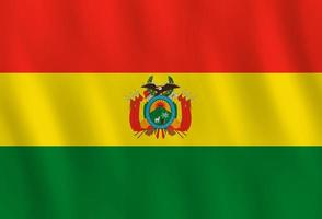 Bolivien-Flagge mit Weheffekt, offizielle Proportionen. vektor