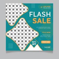 flash försäljning inläggsmall för sociala medier vektor