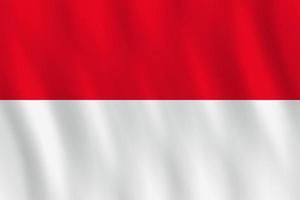 Indonesien-Flagge mit Weheffekt, offizielle Proportion. vektor