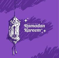 handritad skiss ramadan kareem illustration vektor
