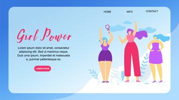 Girl Power Horizontal Banner mit Textfreiraum. vektor