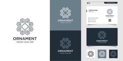 neues Design-Ornament mit Strichgrafik-Logo und Visitenkarte, Luxus, abstrakt, Schönheit, Ikone, Innen-Premium-Vektor vektor