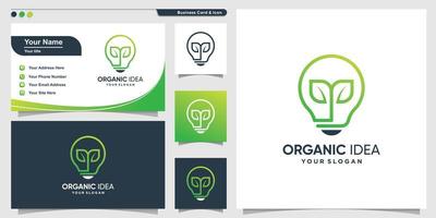 organisk logotyp med kreativ leave line art stil och visitkortsdesignmall, leave, nature, modern, premium vektor
