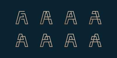 Satz von Buchstaben-Logo-Sammlung mit Initiale ein Strichzeichnungskonzept, Strichzeichnungen, Unternehmen, Marke, Premium-Vektor vektor