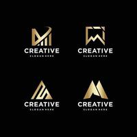 fantastisk gyllene logotyp samling, brev, konstruktion, affärer, finans, guld premium vektor