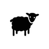 Schafe schwarzes Symbol Symbol flache Vektorillustration für Grafik- und Webdesign. vektor