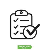 Symbol für die Zwischenablage. Checklistensymbol für Website- und App-Design. vektor