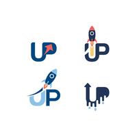 Upp textvarianter Logo Set vektor