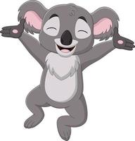 tecknad glad koala på vit bakgrund vektor