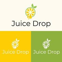 hälsosam färsk juice droppe logotyp formgivningsmall vektor