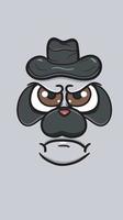 süßes wütendes Panda-Gesicht mit Mafia-Hut. Vektor-Plakat-Tapetenhintergrund. vektor