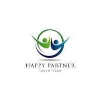 Einfaches Happy Partner Logo vektor