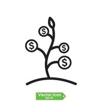 Unternehmenswachstum Start-up-Investitionsdiagramm. flacher Vektor-Icon-Set. vektor