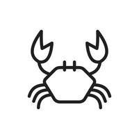 krabba vektor ikon. krabba tecken på bakgrunden. krabba ikon för webb och app