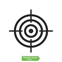 Ziel Zielsymbolvektor auf weißem Hintergrund vektor