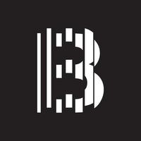 b abstraktes Logo mit Slice-Effekt-Designillustration vektor