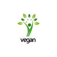 Einfaches veganes Logo vektor