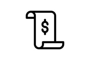Dollar-Schein-Icon-Startzeilenstil kostenlos vektor