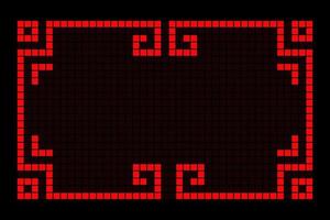 kinesisk röd rektangel ram geometrisk form vektordesign. vektor