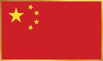 Kina flagga, vektor illustration