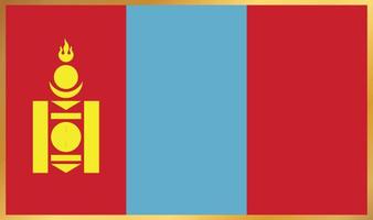 mongoliet flagga, vektor illustration