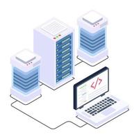 Client-Server in isometrischer Stilikone, Blockchain-Technologie vektor