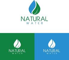 natürliches Wasser kreatives Logo-Design vektor