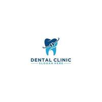 tandvårdsklinik logotyp mall i vit bakgrund vektor