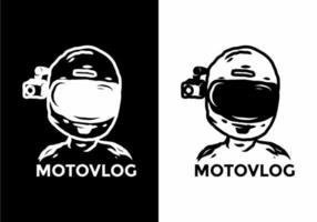 svart och vit färg på motovlog illustration ritning vektor