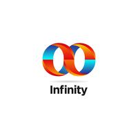 Blå och orange infinitylogotyp vektor