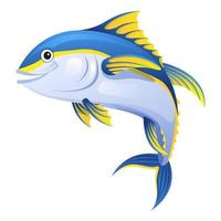 tonfisk tecknad illustration isolerad på vit bakgrund vektor