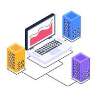 Symbol für Big Data im isometrischen Design vektor