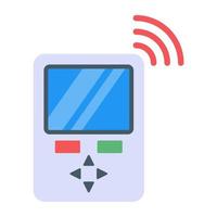 fjärrkontroll med wifi som betecknar smart fjärrkontroll platt ikon vektor