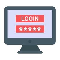 Login-Passwort flaches trendiges editierbares Symbol vektor