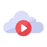 trendig unik platt ikon för cloud computing vektor