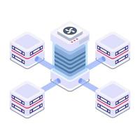 Server 1 isometrisches Stilsymbol für Netzwerke, editierbarer Vektor