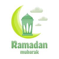 ramadan mubarak illustration vektor. platt tecknad stil. för att fira månaden ramadan. vektor