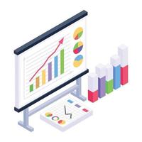 en ökning vinst diagram isometrisk ikon design vektor