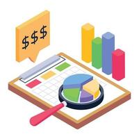 en ökning vinst diagram isometrisk ikon design vektor