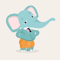 Ganesha-Elefantenkarikatur-Vektordesign vektor