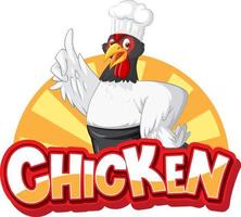 hühnerkoch-cartoon-charakter-logo vektor