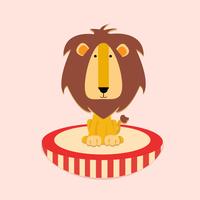 Cirkus Lion Illustration Barn vektor