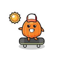 pumpa karaktär illustration åka skateboard vektor