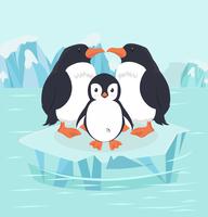 Pinguinvogel und -baby in der Nordpolarktis vektor