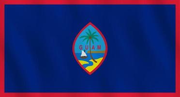 Guam-Flagge mit Weheffekt, offizielle Proportionen. vektor